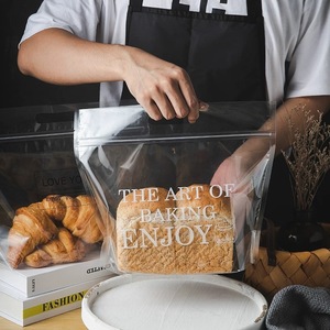 Bolsa <span class=keywords><strong>de</strong></span> plástico desechable para pan al por mayor, bolsa <span class=keywords><strong>de</strong></span> plástico transparente personalizada con cierre automático y cremallera, bolsa <span class=keywords><strong>de</strong></span> plástico con asa para pan y pastel <span class=keywords><strong>de</strong></span> panadería - Product Image 3