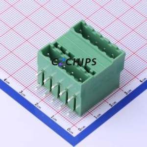 KF2EDGRH-5.0-2*5P Plug-in Terminal Block Bent Lead Through Hole,P=5mm Connector Board-to-Board / Socket - Closed 2x5P 5mm Green - Product Image 1