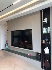 Mueble <span class=keywords><strong>de</strong></span> TV Moderno Personalizado para Sala <span class=keywords><strong>de</strong></span> Estar y Salón <span class=keywords><strong>Principal</strong></span> con Rejilla <span class=keywords><strong>de</strong></span> Pared para TV LED Eléctrica y Soporte <span class=keywords><strong>de</strong></span> TV Extensible y Convertible - Product Image 6