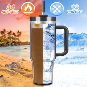 Wholesale Custom Eco-Friendly Food Grade <b>Double</b> <b>Wall</b> Stainless Steel 40oz Beer Tumbler <b>Mugs</b> with Handle American Style Camping - Product Image 6