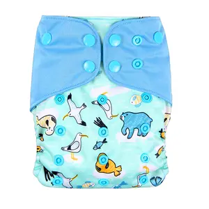 Cloth Diapers Adjustable Sets Washable Reusable Cloth Famicheer Aio Unbleached Cotton for Baby Adult Diaper Printed Leak Guard