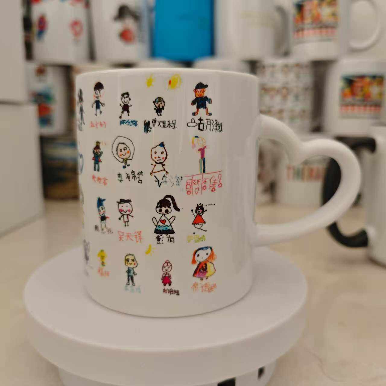 Customize your white cup with your heart (pattern/logo).