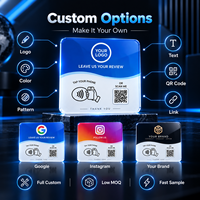 Cartes NFC personnalisables en acrylique durable pour avis Google, support de table 13,56 MHz sans alimentation externe pour usage professionnel
