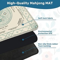 Tapis de jeu de mahjong de luxe antidérapant et robuste - Surface en tissu technique imperméable, insonorisant, design oriental élégant vert 1:1