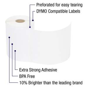 4\"x6\" 1 Inch Core Diameter Hot Melt Acrylic Thermal Shipping <strong>Label</strong> Rolls Address Sticker Compatible <strong>DYMO</strong> Printers for Masking - Product Image 4