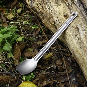 Grande cuillère ronde à Long manche en titane pur, cuillère à Long manche, fournitures de Camping en plein air, vaisselle de pique-nique, tourisme, randonnée, vaisselle artisanale - Product Image 5