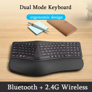 2.4G Không Dây Ergonomic Chia Bàn Phím Với Backlit Cổ Tay Phần Còn Lại Trắng Có Thể Sạc Lại Bàn Phím Cửa Sổ Phụ Kiện Điện Tử - Product Image 2