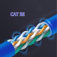 Kabel ST U/UTP CAT5E Stranded 4P*2*0.5 Kabel Jaringan LAN CMP PVC Tembaga Murni 305m/roll Warna Sesuai Pesanan