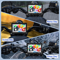 Écran de navigation GPS 6,25 pouces CarPlay pour pare-brise de moto, étanche, double caméra, TPMS, pression des pneus, 1 an, portable