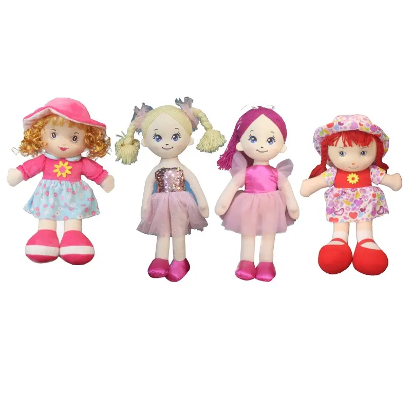 Hot Sale Human Being Plush Dolls Girls With Hairs Cute Barbiees Stuffed Toy For Baby Custom Rag Doll For Children Gifts