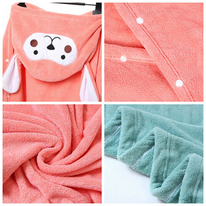 Promozionale Baby Poncho con cappuccio asciugamano per bambini <span class=keywords><strong>accappatoio</strong></span> per bambini e bambine in pile di corallo pigiama <span class=keywords><strong>accappatoio</strong></span> per bambini - Product Image 4
