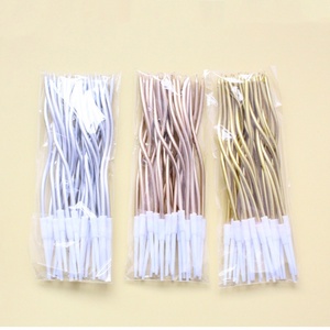 24 pièces en vrac, bougies longues en spirale, or et argent, décorations de gâteaux pour fête d'anniversaire, fournitures, bougies de gâteau, outils pour gâteaux - Product Image 6