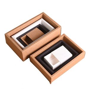 Four Size Set Folded Upscale Kraft Paperboard Gift Belt Packaging Sleeve <b>Boxes</b> - Product Image 3