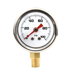 เกจวัดความดันสแตนเลสกึ่งเชื่อมต่อด้านล่าง<span class=keywords><strong>100</strong></span> <span class=keywords><strong>PSI</strong></span> สำหรับโรงงานผลิต - Product Image 1