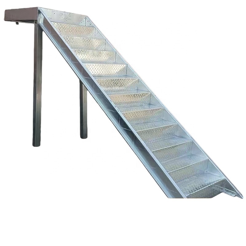 Outdoor Industrial Metal Staircase Galvanized Steel