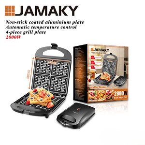 JAMAKY Professional 2800W <span class=keywords><strong>4</strong></span>-Slice Waffle Maker, Parrilla eléctrica antiadherente con control automático de temperatura - Product Image 6