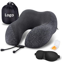 Oreiller de soutien du cou en mousse à mémoire de forme en U confortable de voyage avec bouchons d'oreille et masque pour les yeux pour le positionnement du repos cervical