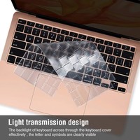 Couverture de clavier pour MacBook Air 13 pouces 2022 2021 2020, version A2337 M1 A2179, protection en silicone imperméable