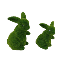 Ornements de lapin agenouillé en céramique écologiques et vertes pour enfants, décorations de Pâques, de remise de diplôme et du Nouvel An chinois