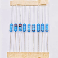 Resistencia de Película Metálica de Alta Precisión 1% con Conector Axial Azul 1R-10M 1/8W-3W Modelo RXNE MF para Placa de Circuito Fija