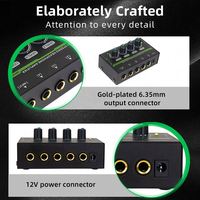 HIFI Stereo Kulaklık Amplifikatörü Stüdyo Kayıt Monitörü Kulaklık Amplifikatörü 4 Kanal Mini Amplifikatör RGB Işık Efekti