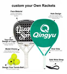 Raqueta de Pádel de Fibra de Carbono Qingyu OEM/ODM Personalizada 3K 12K 18K, Alto Rendimiento, Núcleo Ligero de EVA, Cara de 45CM, Impermeable, Hecha a Mano - Product Image 2