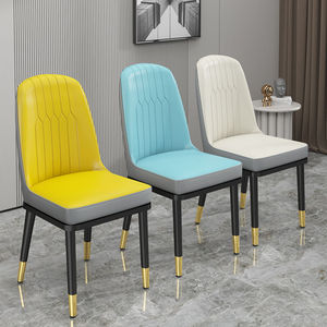 Chaise de <span class=keywords><strong>salle</strong></span> à manger moderne en métal et cuir, <span class=keywords><strong>prix</strong></span> direct usine, dossier confortable, mobilier pour hôtel et restaurant - Product Image 4