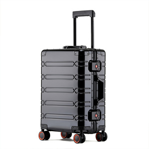 <span class=keywords><strong>Valigia</strong></span> in Lega di Alluminio con Manico in Pelle, Borsa da Viaggio con Ruote Girevoli e Serratura TSA - Product Image 2
