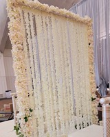 Décor de scène 4x8 pieds en plastique, roses et jasmin artificiels, pour mariage islamique, Nikah, toile de fond, rideau d'événement, décoration classique indienne