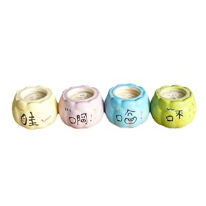 Bougie parfumée artisanale en céramique, pot mignon avec visage Kaomoji, cadeau aromathérapie original pour la décoration de chambre et de maison - Product Image 5