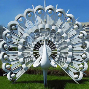 Großes Kunstwerk für den Außenbereich Metall abstrakte Edelstahl-Vogelskulptur Edelstahl Pfau-Skulptur - Product Image 1