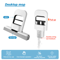 Mini serpillière pliable en éponge, durable, multifonctionnelle, forte absorption, utilisation humide/sèche sur bureau/table, poignée à presser à la main