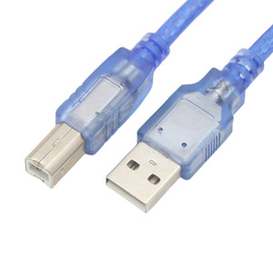 <b>Usb</b> 2.0 Printer <b>Cable</b> Am <b>To</b> Bm Transparent Blue All Copper High Speed Data <b>Cable</b> For Printer Connection - Product Image 1