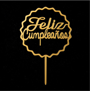 Iscrizione spagnola <span class=keywords><strong>buon</strong></span> <span class=keywords><strong>compleanno</strong></span> corona Topper oro acrilico moderno ecologico decorazioni per Dessert <span class=keywords><strong>compleanno</strong></span> Baby Shower - Product Image 6