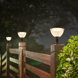 HOTOOK Column <strong>Street</strong> Gardens Pillar <strong>Lights</strong> Outdoors <strong>Old</strong> Fashion Ip65 Waterproof Solar <strong>Light</strong> Gate Crystal Lamp Outdoor Lighting - Product Image 1