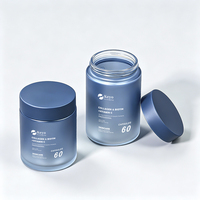 Nouvelles bouteilles en verre vides de 100 ml et 150 ml, bleu dégradé, rondes, à large ouverture, pour soins de santé, pots cosmétiques pour capsules de suppléments et pilules de vitamines