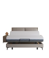 Healthtech Cadre de lit réglable Cadre de lit double queen size Lit et matelas réglables en deux parties