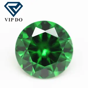 0.8mm-12mm round shape brilliant cut light green/emerald green 5A cubic zirconia loose gems synthetic round diamond cut CZ stone