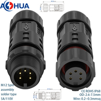 Connecteur Électrique Extérieur M12 2 Broches Étanche IP68 Pré-câblé Mâle-Femelle AOHUA