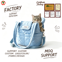 Sac de transport pour animaux de compagnie tendance et personnalisable, imperméable, avec ouverture latérale, pour chiots et chatons, avec porte-sac à déjections pour les sorties en extérieur