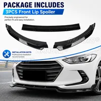 For Hyundai Elantra 2016-2020 Car Accessories Front Bumper Lip Spoiler 3PCS Splitter Body Kit Gloss Black