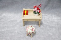 Meubles miniatures pour maison de poupée, modèle DIY, table/bureau non finie, à assembler soi-même, pour la décoration de maison de poupée, échelle 1:12