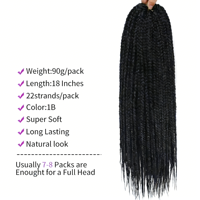 Crochet Box Braids Goddess Box Braids Cheveux synthétiques à tresser pré-bouclés pour femmes noires