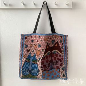 Euro-American Printed <b>Canvas</b> Lining European Tote Portable Fashion Mommy Large Capacity Hua Cheng Bag - Product Image 6