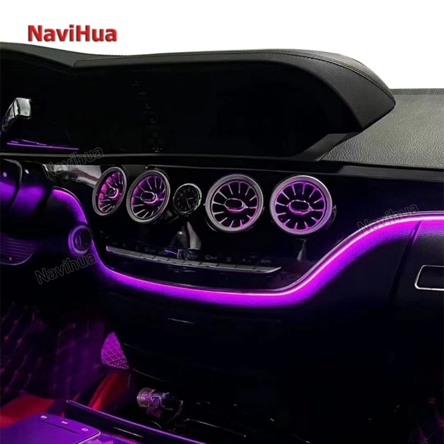 Navihua Car Interior Turbine Air Vent Light LED Decorative Ambient Light for Mercedes Benz W221 to W222 S Class