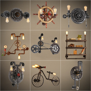Ornements en métal industriels <span class=keywords><strong>steampunk</strong></span> créatifs, lampe de table vintage rétro à LED, microphone robot jouant de la guitare, petite lampe de table pour la maison, le bureau - Product Image 4