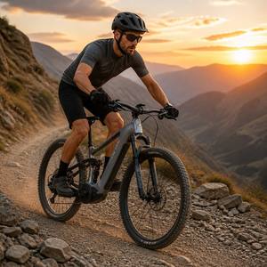 Vélo de montagne à assistance électrique EM10, cadre en fibre de carbone, suspension souple, moteur central sans fil 12 vitesses (Bafang M560), vélo électrique EM10 - Product Image 6