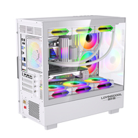 Lovingcool Casing kipas pendingin Pc game MicroATX Casing menara komputer MATX ATX kabinet Gamer putih Rgb Atx
