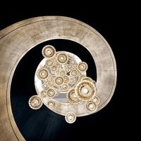 Lustre de plafond en cristal K9 en laiton, décoration moderne de luxe, personnalisation d'usine, luminaire suspendu pour couloir, allée, escalier