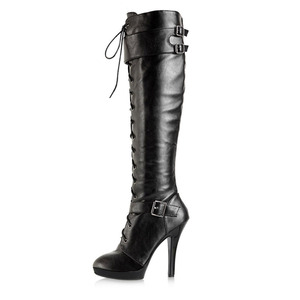 Stivali con Tacco Alto 13 cm Nero da Regina del Nightclub per Pole Dance e Sfilate, Scarpe Sexy con Tacco per Piedi Larghi da Donna - Product Image 2